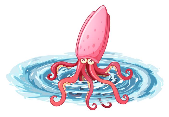 Un pulpo bajo el mar. vector