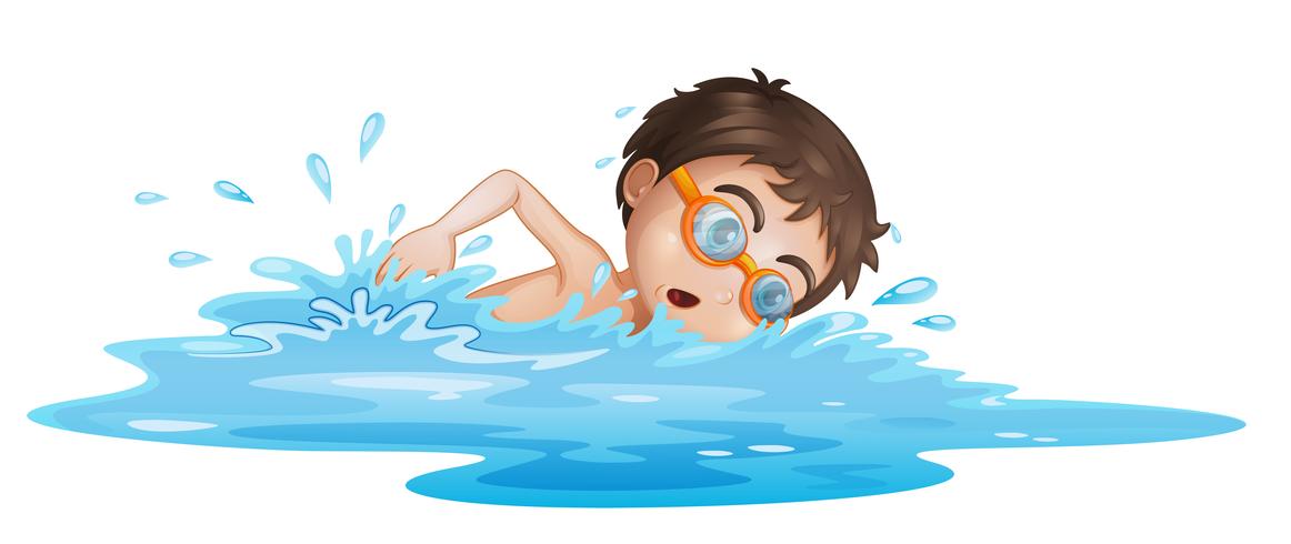 A boy with yellow goggles vector