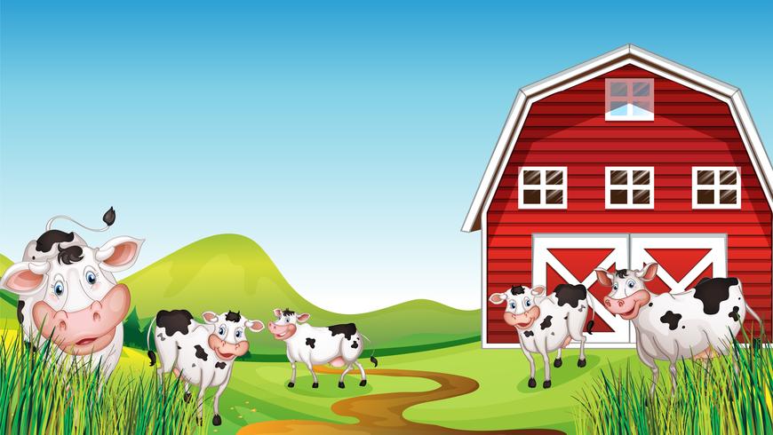 Dairy farm set vector