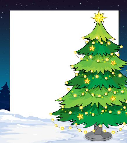 An empty christmas template with a christmas tree vector