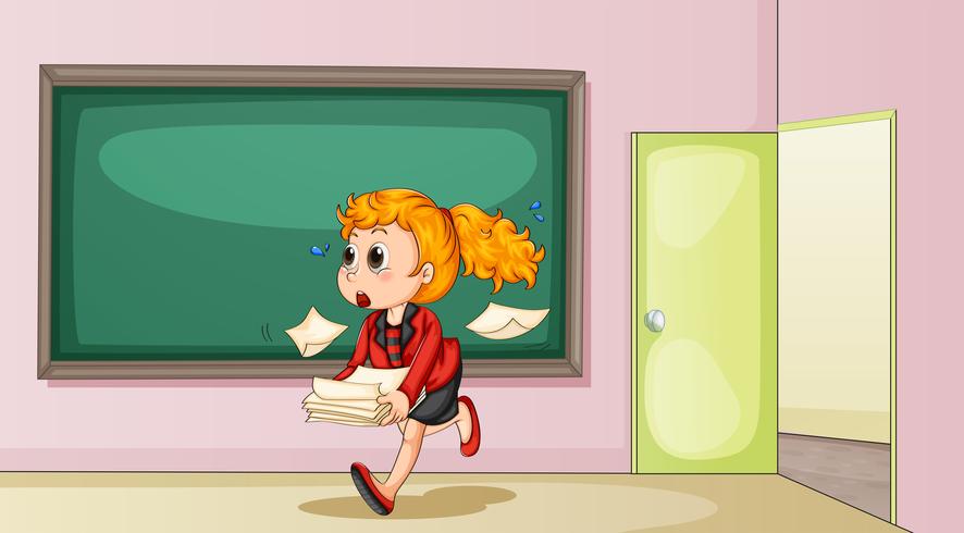 A late office worker vector