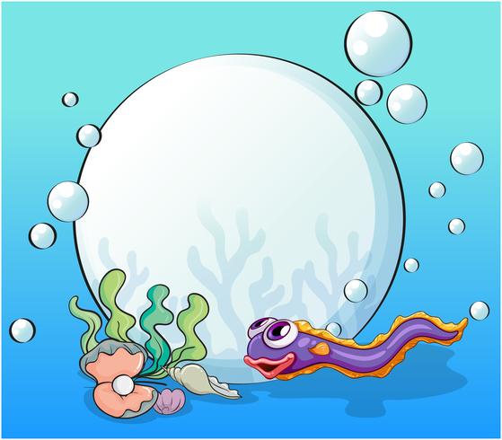 An eel near the seashell vector