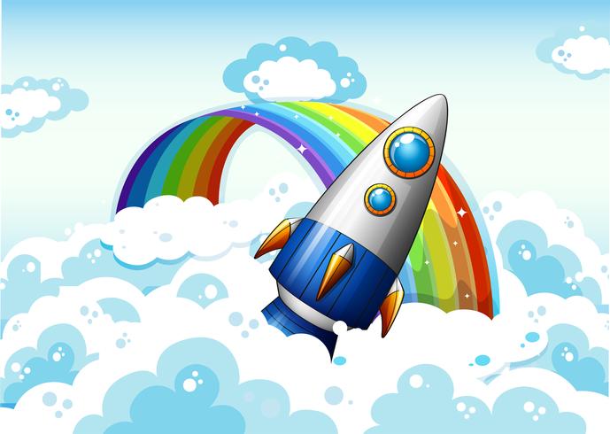 A rocket near the rainbow vector