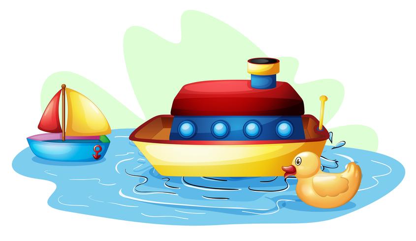 Toys at the pond vector