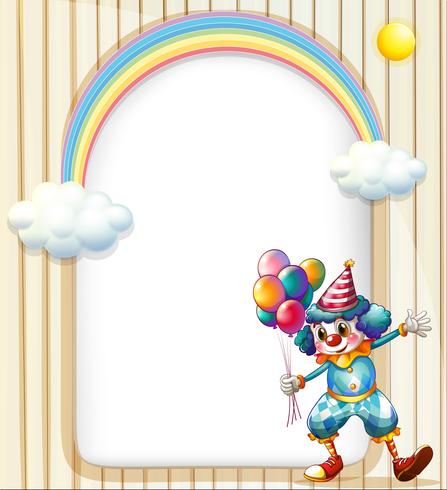 An empty surface with a clown holding balloons vector