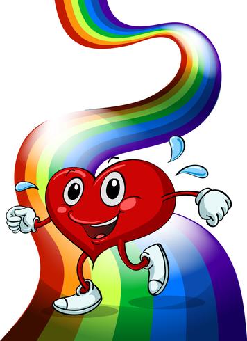 A heart walking above the rainbow vector