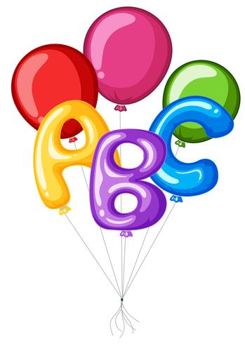 Globos de colores con abc alfabeto vector