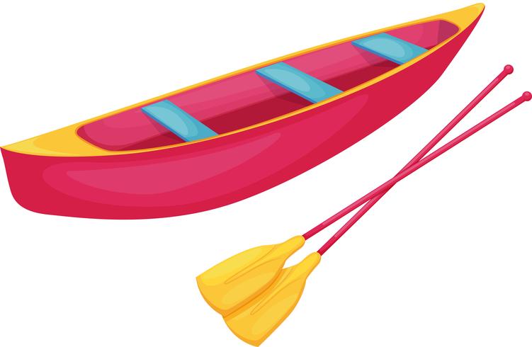 Red and yellow canoe vector