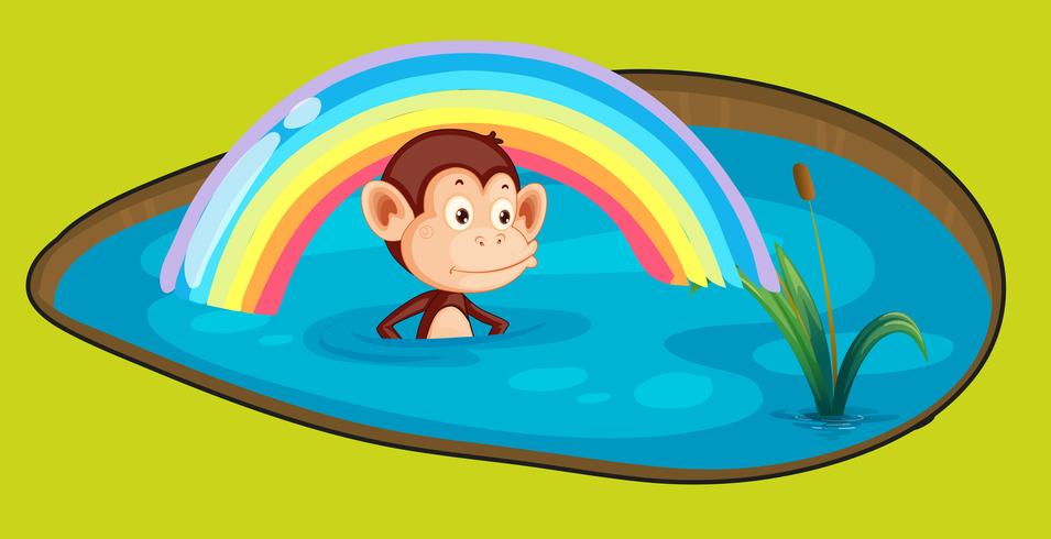 Monkey in a bath vector