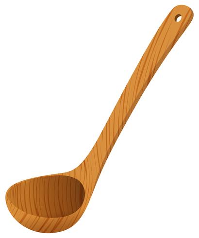 Wooden spoon on white background vector