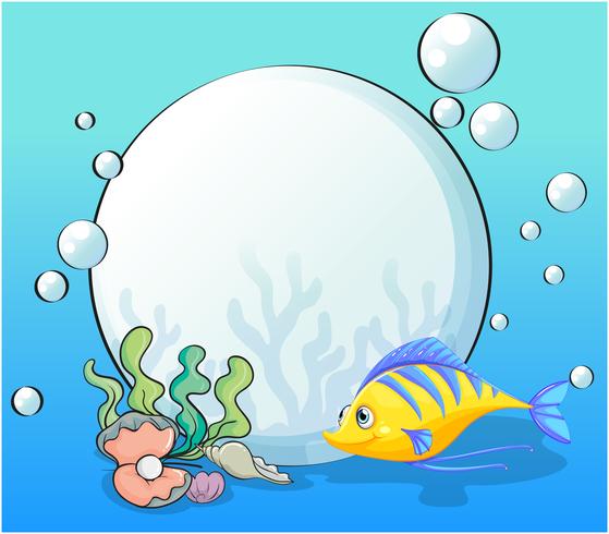 A fish and seashells under the sea vector