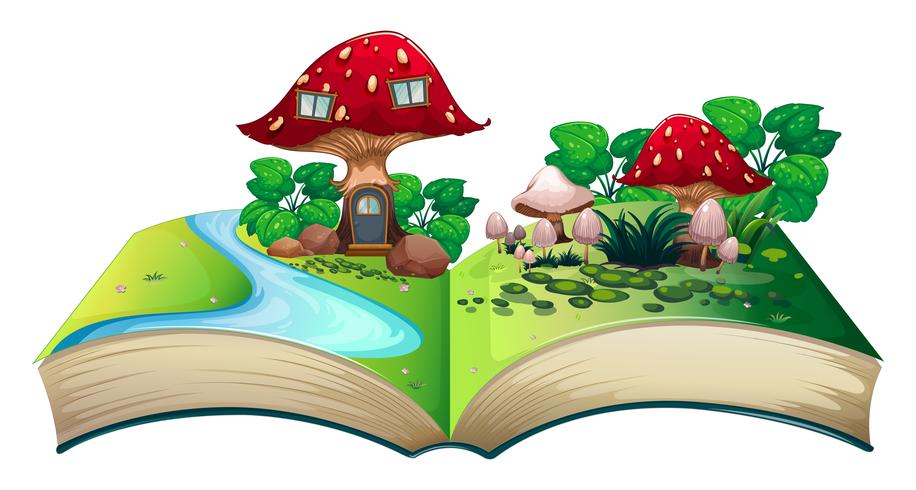 Mushroom popup book vector