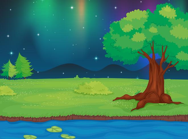 A river and a beautiful landscape vector