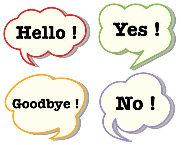 Speech bubbles with words vector