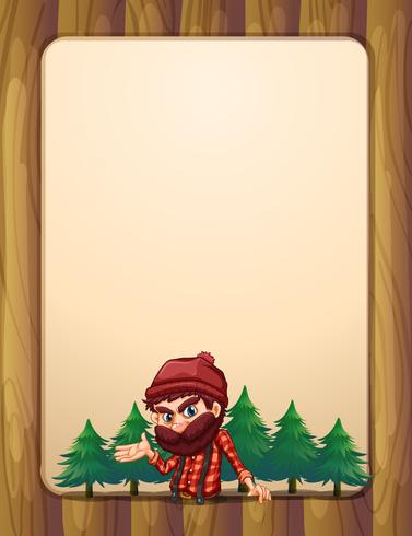 A border design with a lumberjack vector