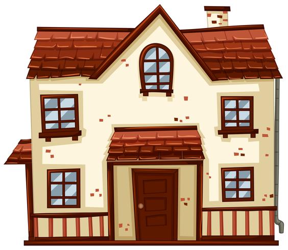 Brick house with red roof vector