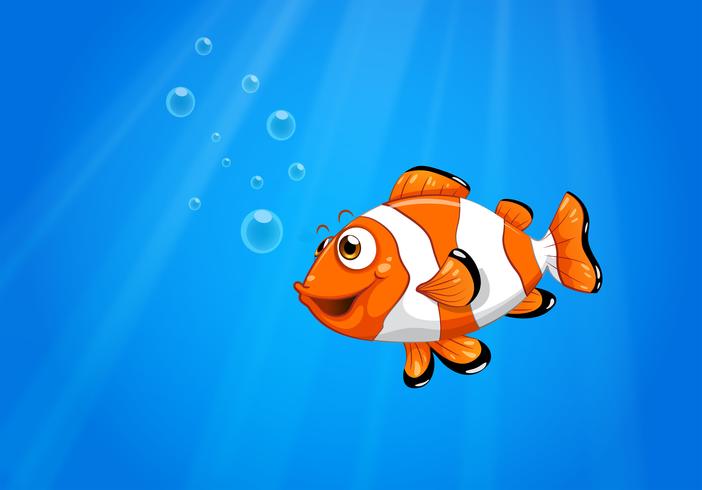 Un mar con un pez nemo. vector