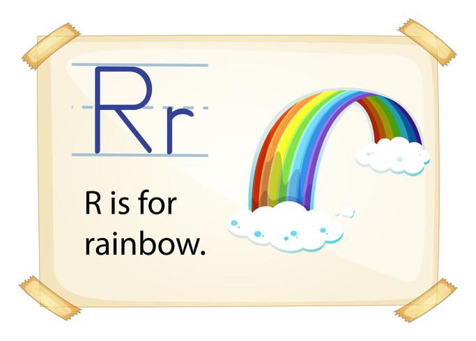 A letter R for rainbow vector