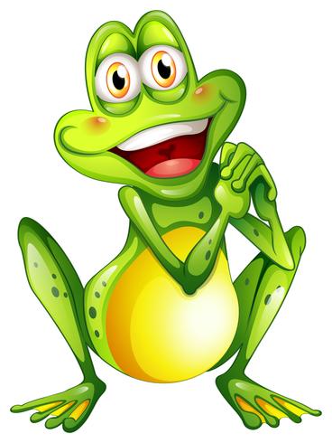 A cheerful green frog vector