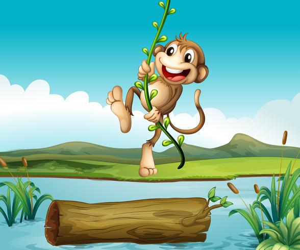 A monkey swinging vector