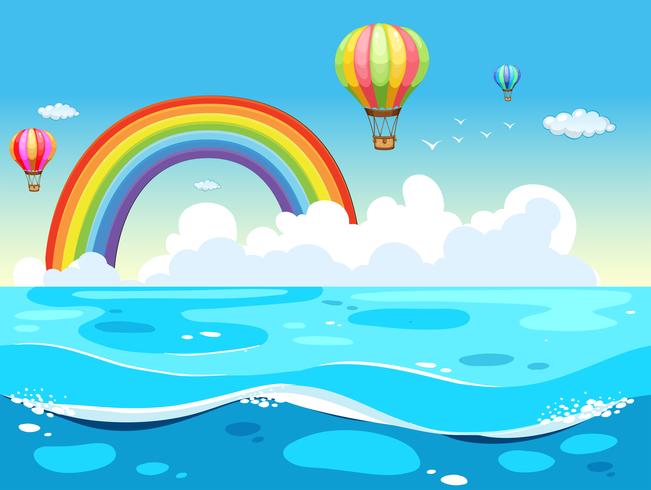 Ocean and rainbow