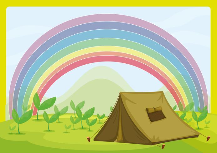 A tent and a rainbow vector