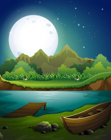 River at night vector