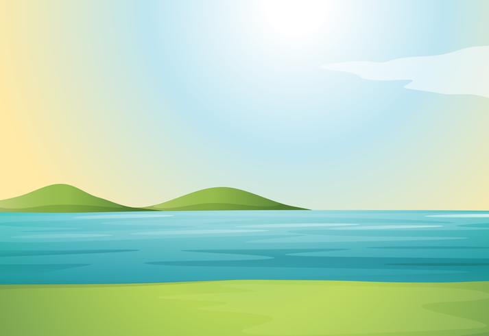 A river and hills vector