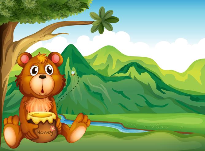 A bear in the riverbank vector