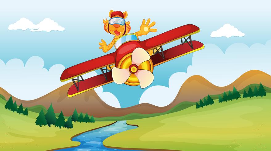 A cat riding on a plane vector