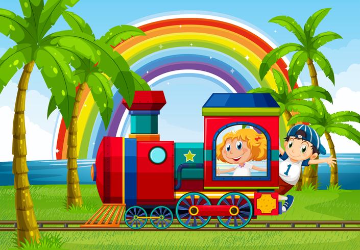 Train ride vector