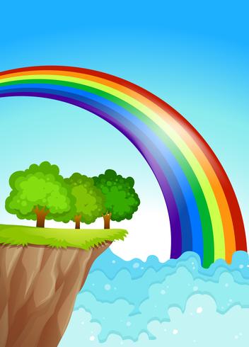 A beautiful rainbow in the sky vector