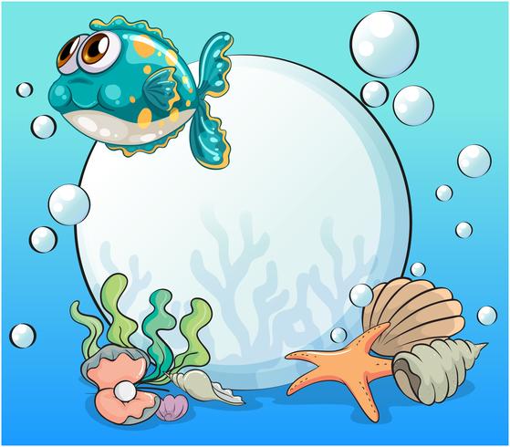 Sea creatures under the sea vector