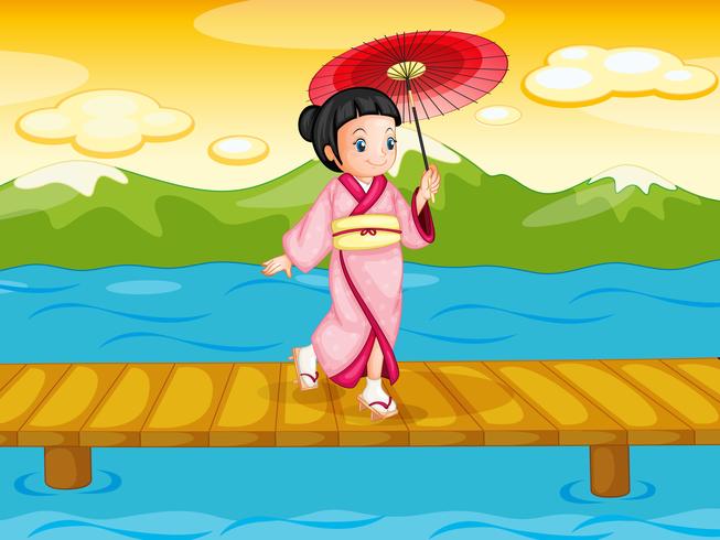 Chinese woman vector