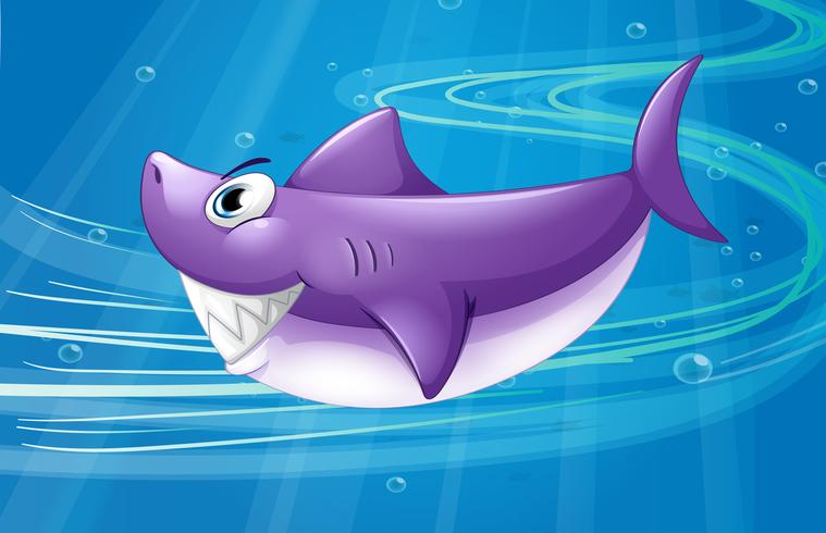 A deep sea with a shark vector