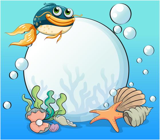 An ocean with many aquatic creatures vector