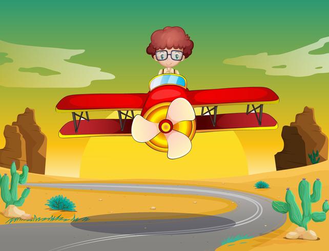 boy and aeroplane vector