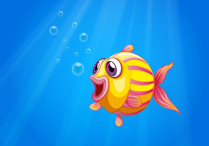 A colorful bubble fish under the sea  vector