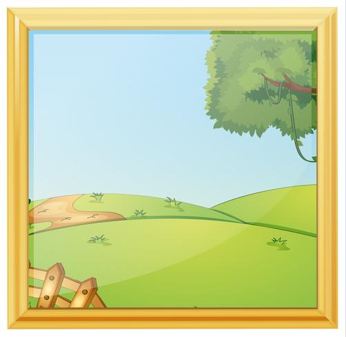 A beautiful landscape photo frame vector