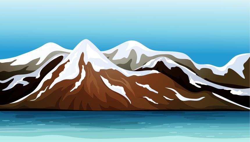 Mountain covered with snow vector