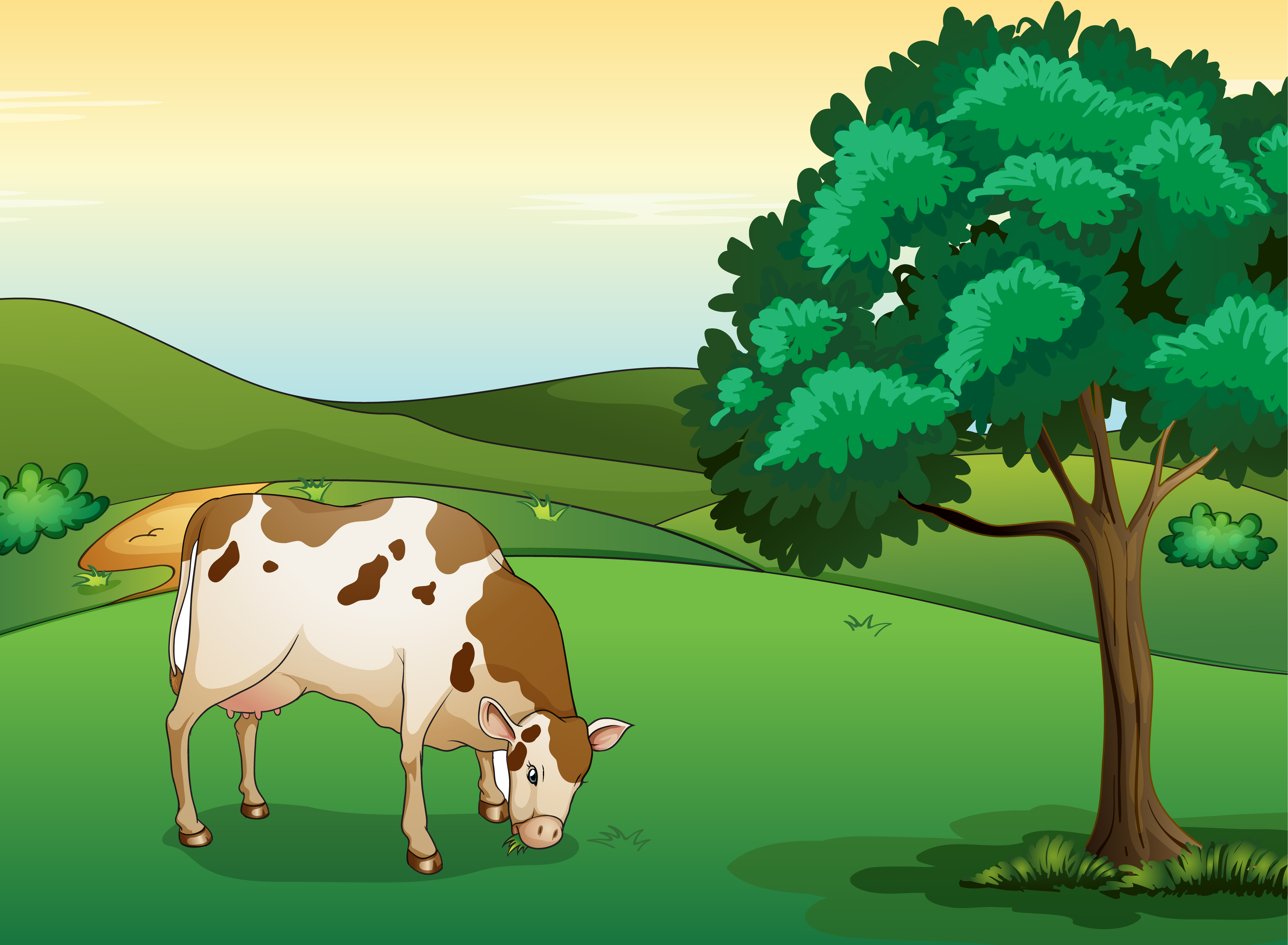 cows eating grass clipart for bulletin