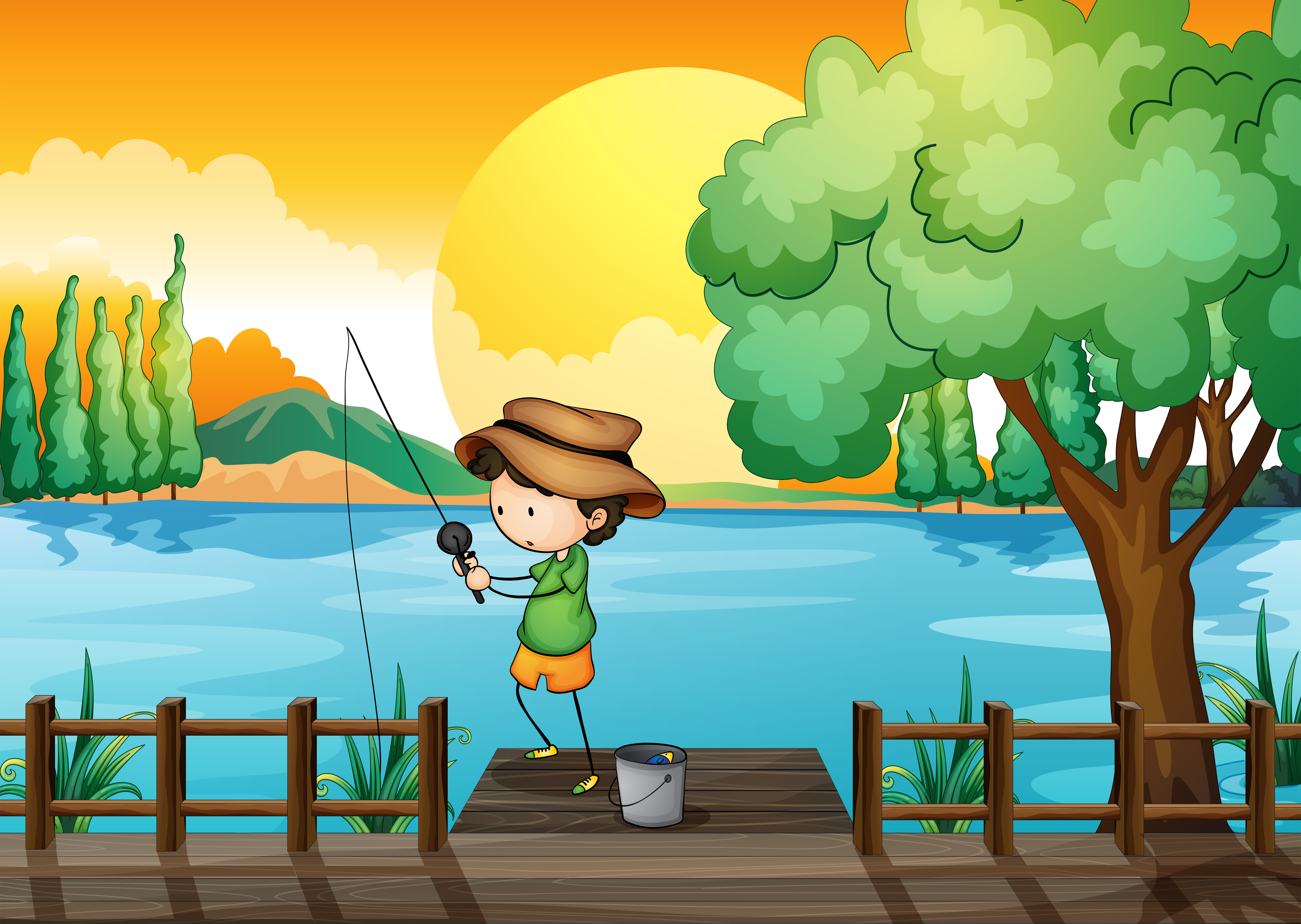 Download A man fishing 522350 - Download Free Vectors, Clipart Graphics & Vector Art