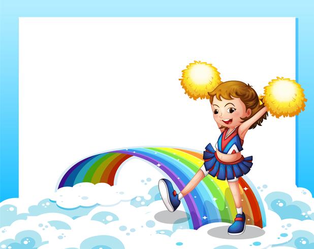 An empty template with a cheerer and a rainbow vector