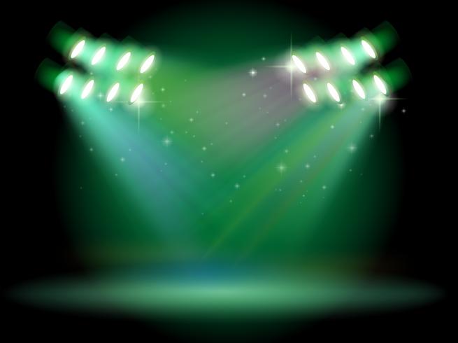 A stage with spotlights vector