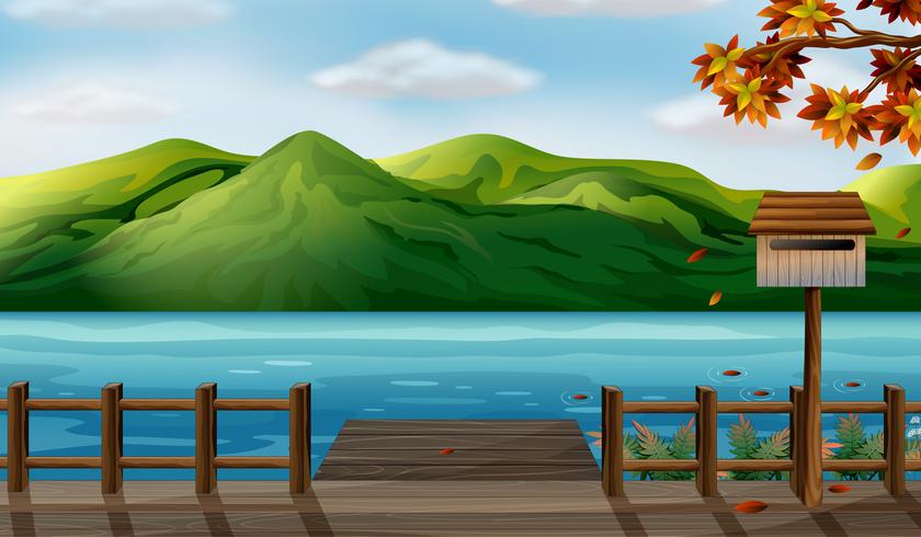 A view of the sea and the high mountains vector