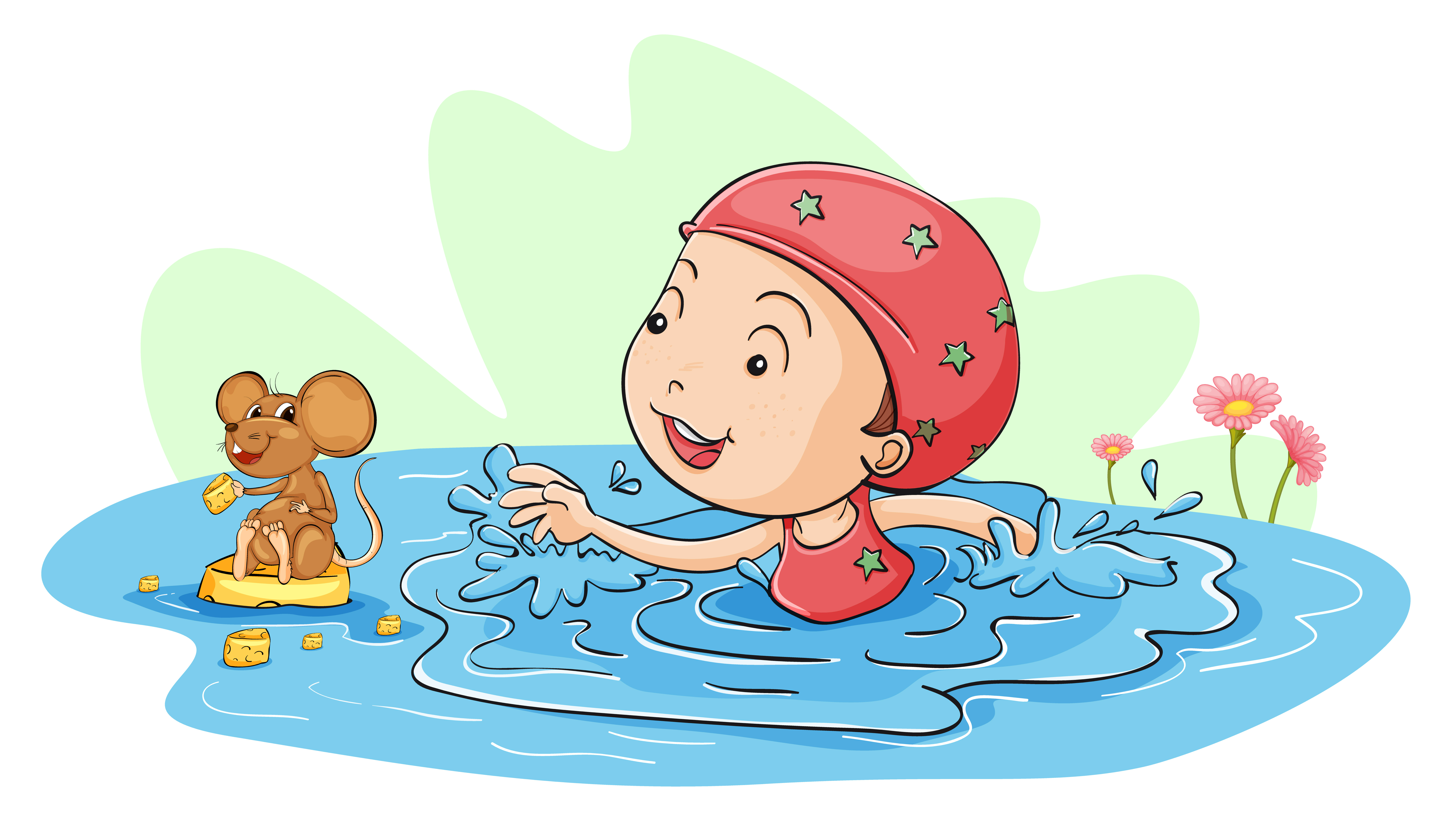 Swimming with a mouse 522581 Vector Art at Vecteezy