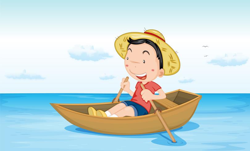 Boat on water vector