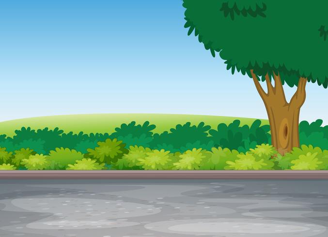 tree beside road vector