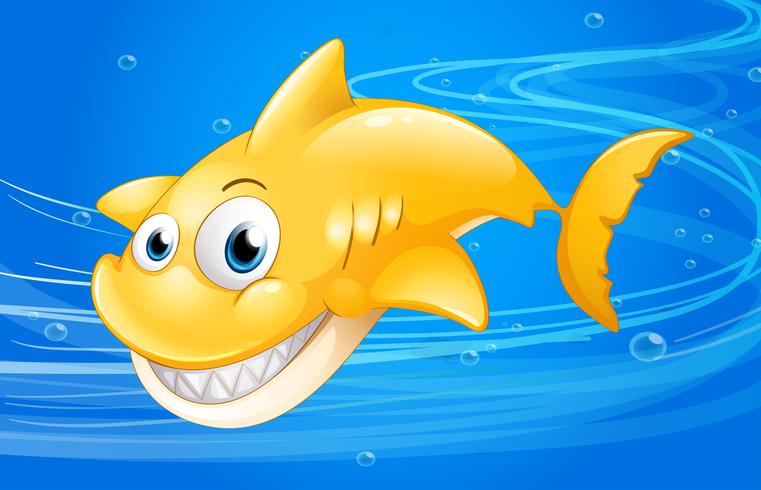 A yellow shark under the water vector