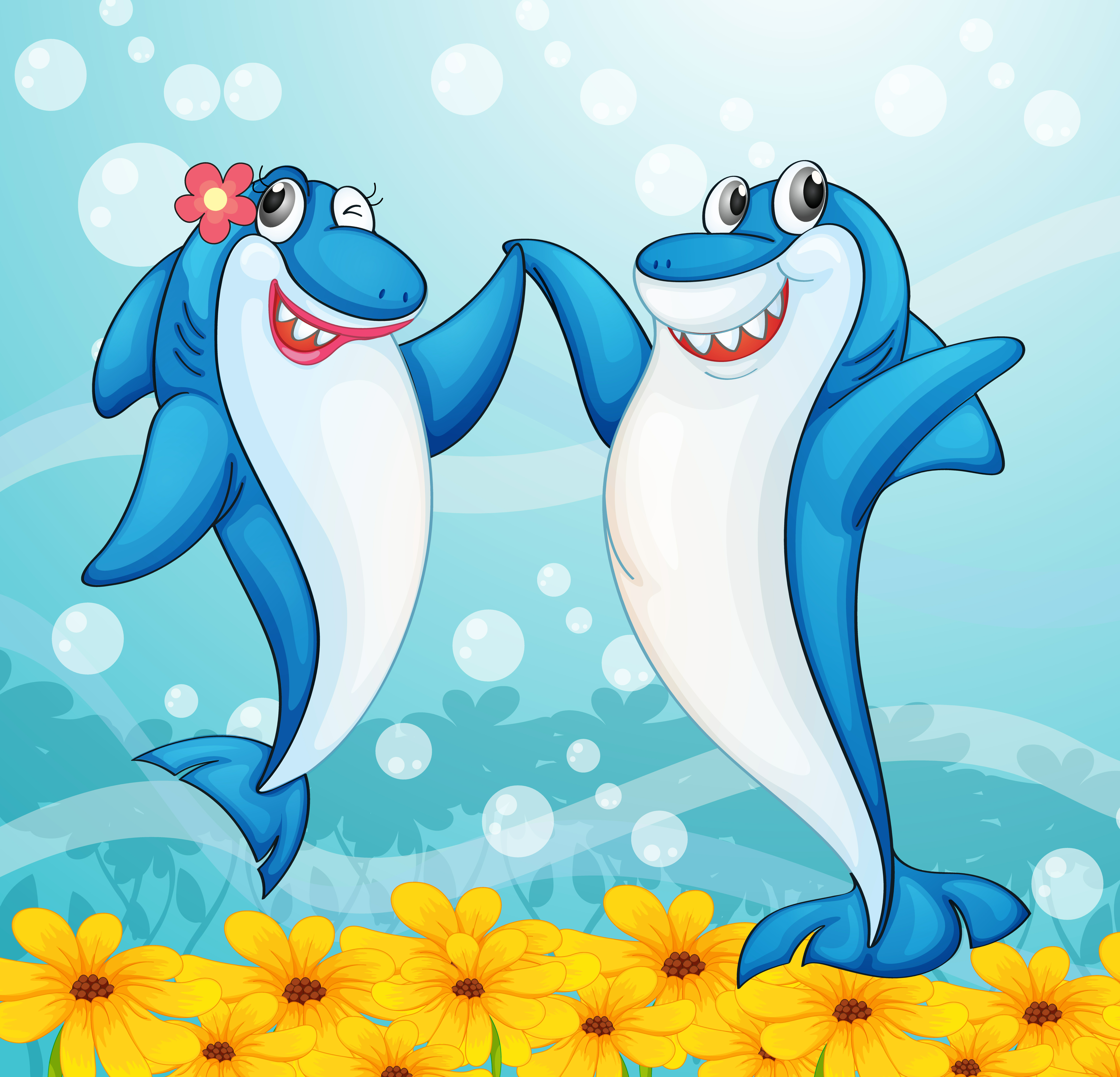 dancing whale fishes 522785 Vector Art at Vecteezy